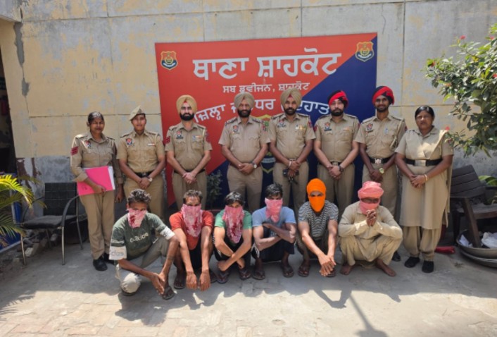 पंजाब,शाहकोट पुलिस को बड़ी कामयाबी – 6 चोर काबू, 14 बाइक बरामद